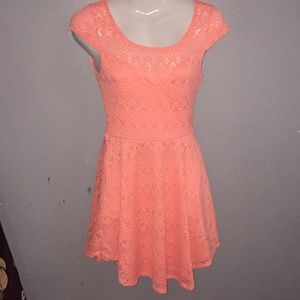 Peach colored flowing dress